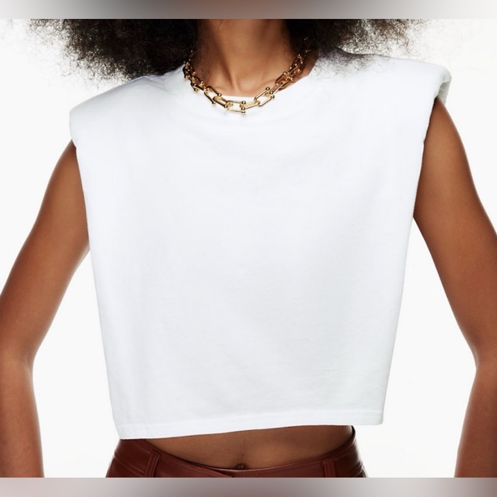 Aritzia Babaton Shoulder Pad Cropped Shirt